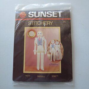 William Sunset Stitchery 18" Victorian Rag Cloth Doll Kit Vintage Kit #2853